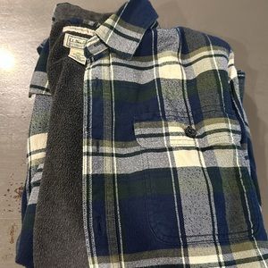 Ll bean fleece lined flannel size medium